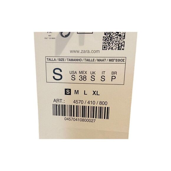 Zara Mens Shirt Size S White Black Geometric Graphic Button Up 4570/410 NWT - Picture 6 of 8